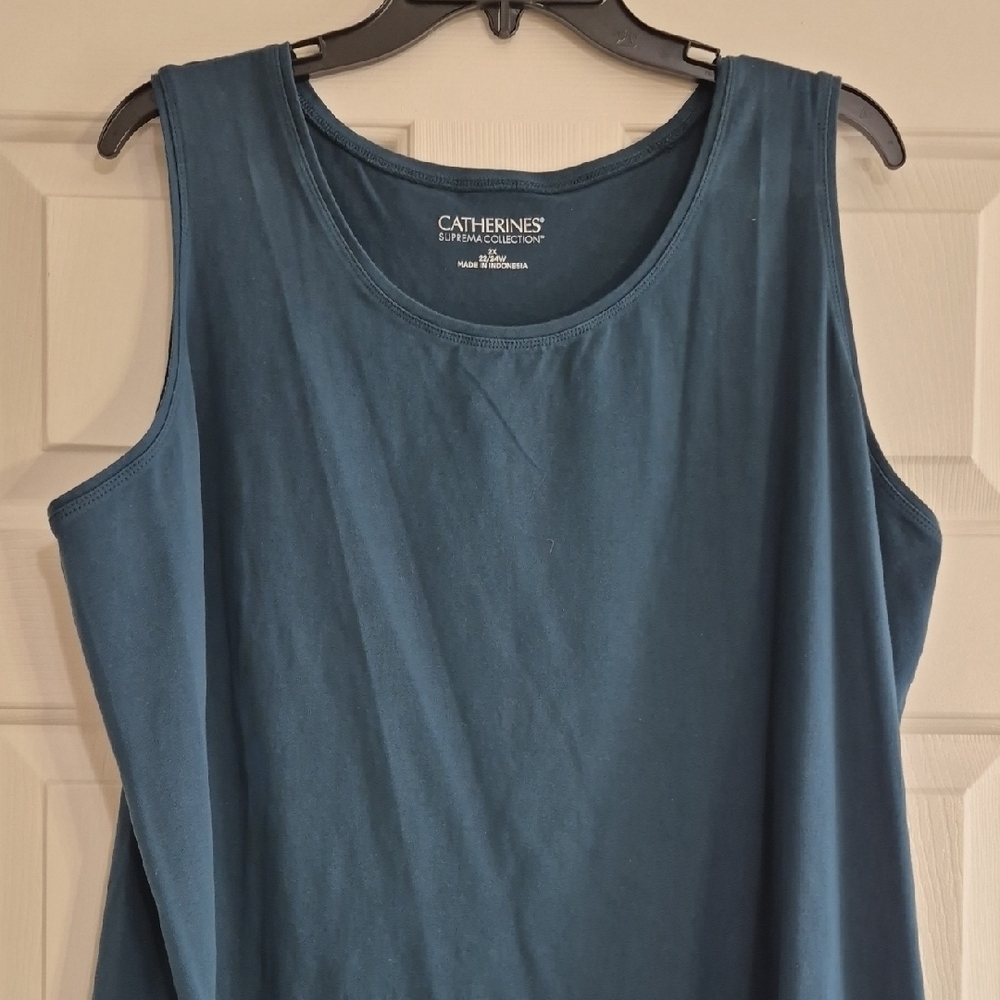 Catherines Suprema Collection Tank Top Shirt Womens 2X 22/24 Pullover Sleeveless